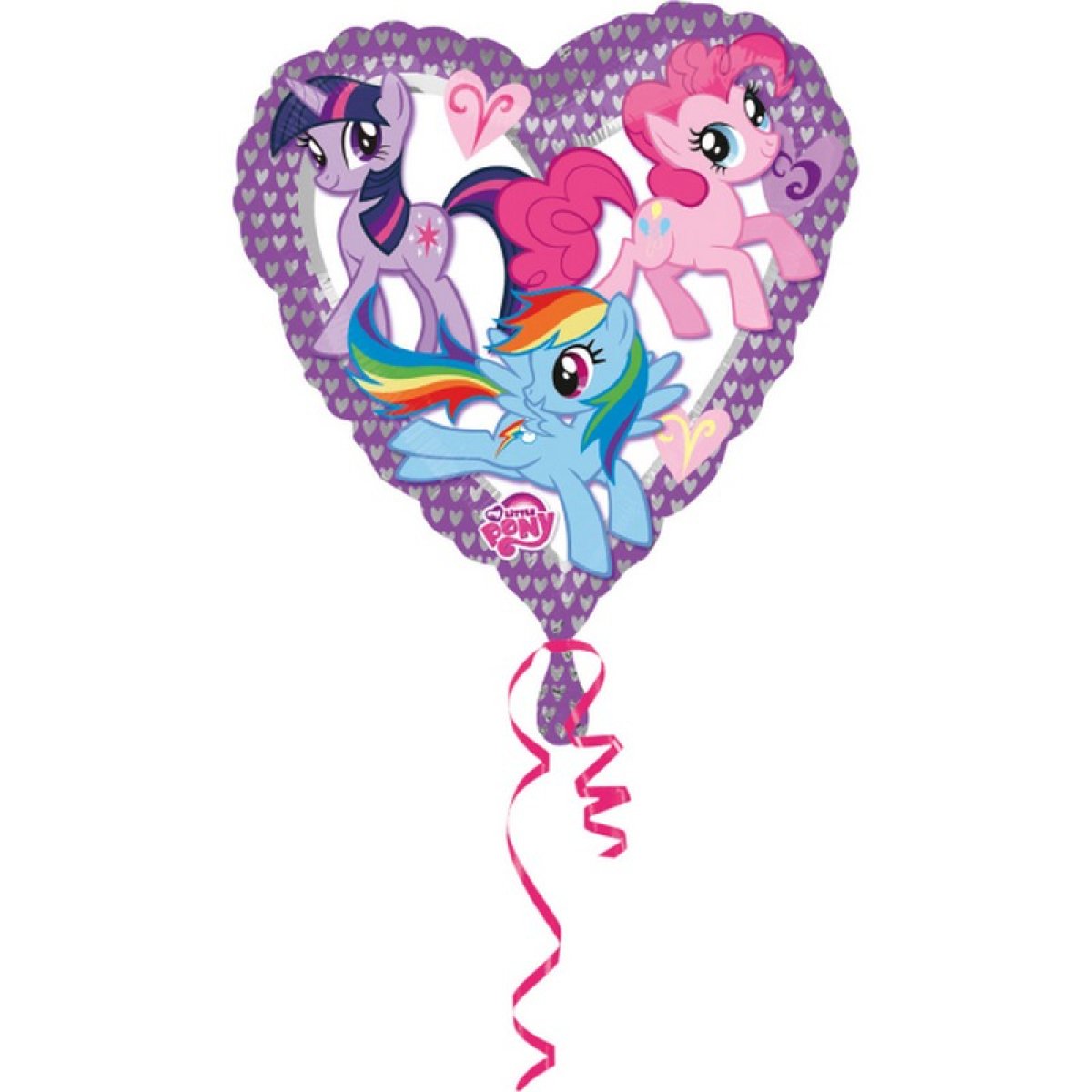 Amscan My Little Pony Herzballon 45,7 Cm – Lila Folienballon Mit Ponys, Perfekt Für Helium Und Partydeko