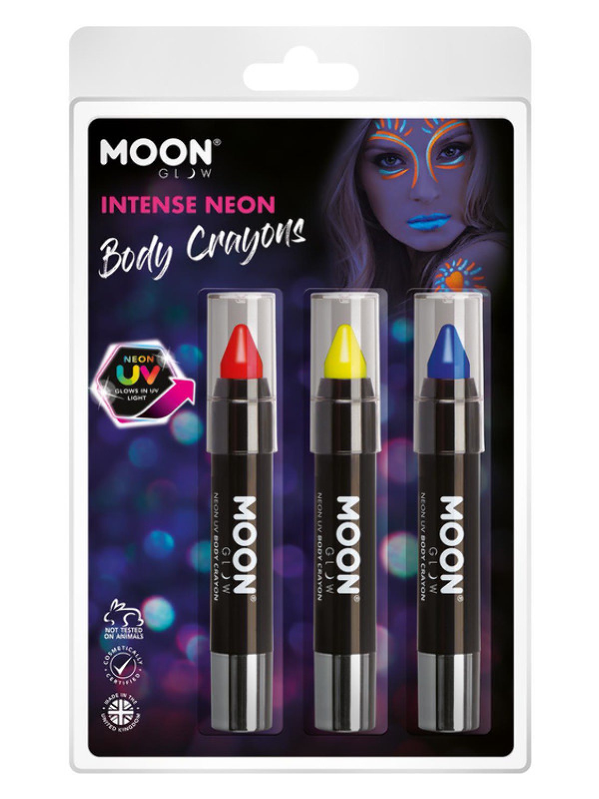 Moon Glow Intense Neon UV Body Crayons M34677 Costume Make Up